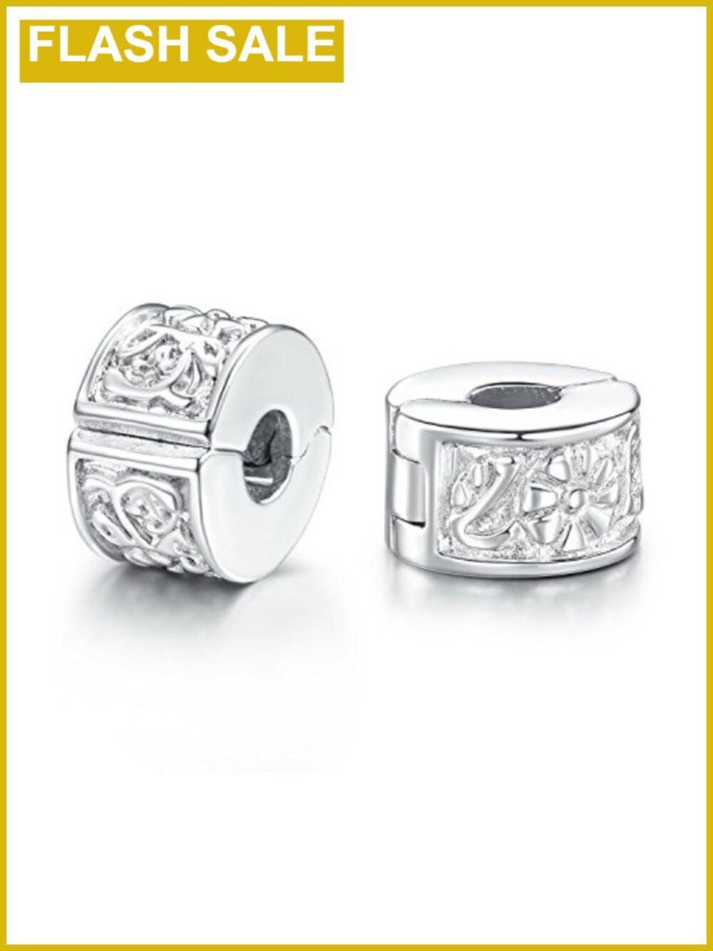 Openable Bead Charm Stoppers for Bracelets 2pcs Stainless Steel